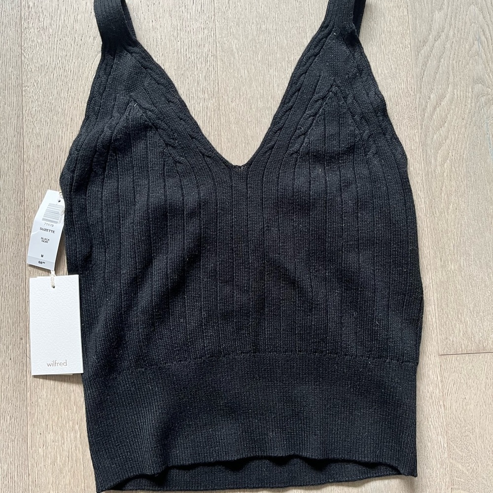 ARITZIA WILFRED Suzette black knit top NWT size S